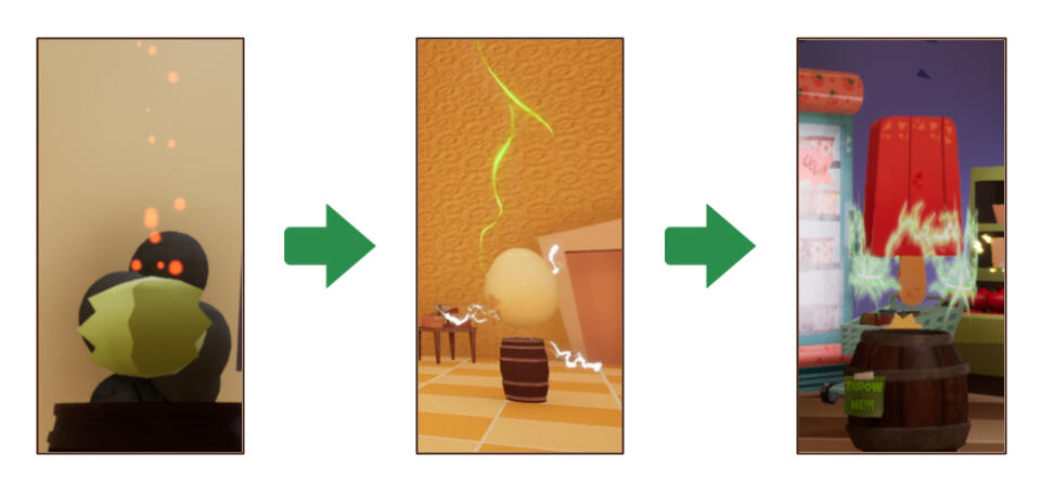 Progression of Throwable VFX (throw at other players)